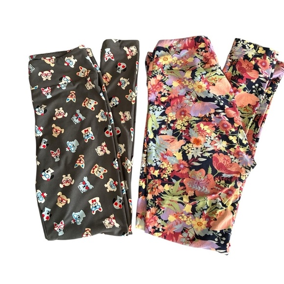 LULAROE “one size” leggings you get Two pairs of Colorful Patterned Leggings - Picture 1 of 6
